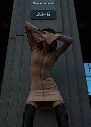 🔶плаття  «навиворіт»🔶міні плаття у стилі casual з контрасними4 фото