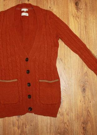 Теплый кардиган кофта massimo dutti wool шерсть  кашемир 34-36р.