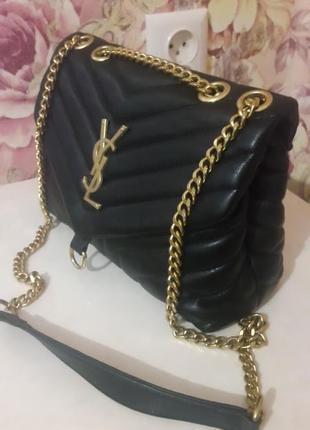 Чорна сумка yves saint laurent8 фото