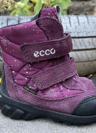 Зимние кожаные ботинки ecco gore-tex 22 р