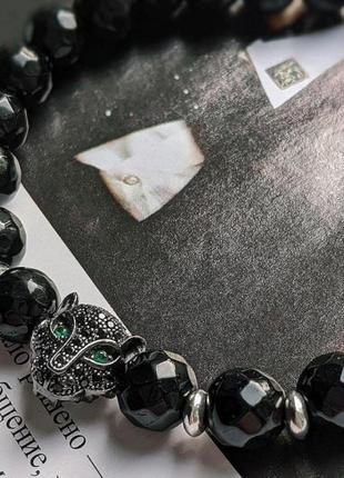 Браслет з натурального каменю онікс