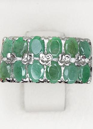 Кольцо серебряное с изумрудом 17 5,45 г