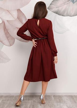 Бордове класичне приталене плаття3 фото