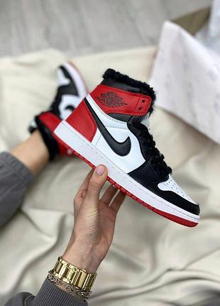 Мужские зимние кроссовки jordan 1 с мехом