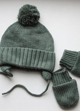 Комплект h&m ( шапочка + рукавички)7 фото
