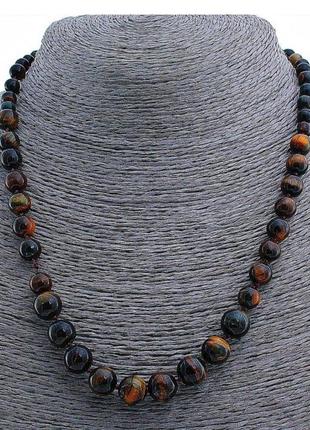 Намисто соколине око, кулька на збільшення 7-10 мм, довжина 52см