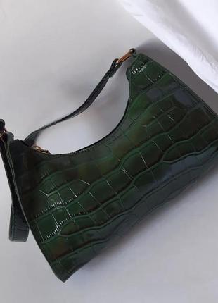 Зелена сумочка багет10 фото