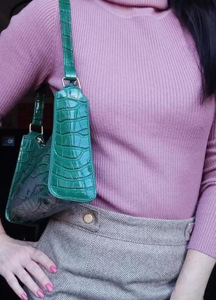 Зелена сумочка багет2 фото