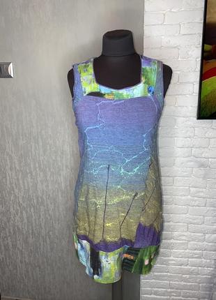 Оригінальне трикотажне плаття сукня по фігурі aventures des toiles, xxl1 фото