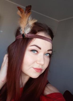 Пов’язка на голову  з пір‘ям в стилі гетсбі