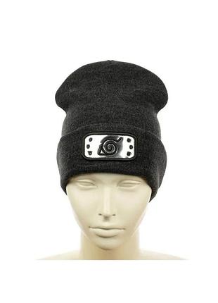 Шапка зимова наруто naruto темно-сірий