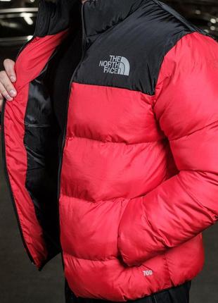 Зимова куртка пуховик червона унісекс тнф tnf the north face 7003 фото
