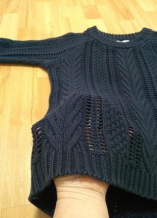 Ажурный свитер тёмно-синего цвета р.l. 7