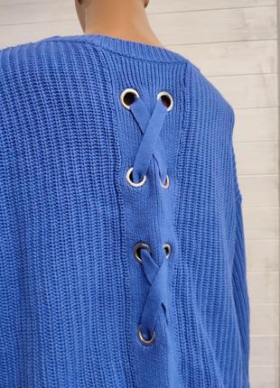 Теплый свитер,реглан грубой вязки xl-4xl из акрила и хлопка5 фото