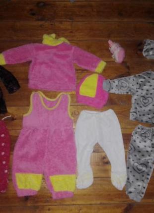 Пакет теплого одягу на дівчинку 0-6 місяців розпродаж