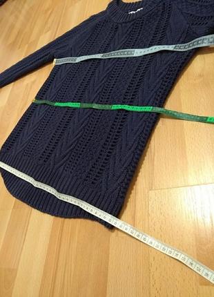 Ажурный свитер тёмно-синего цвета р.l. 6
