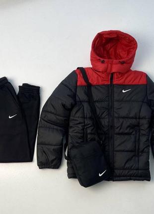 Зимовий комплект куртка nike + штани nike утеплені8 фото