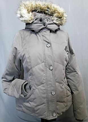 Пуховик куртка зимняя на пуху с капюшоном fat face down jacket uk14 original3 фото