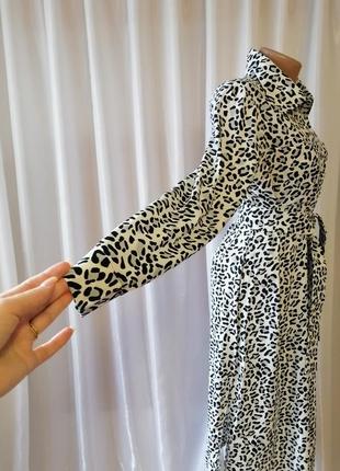 Стильное платье - рубашка с поясом принт леопард стильна сукня - сорочка з поясом принт леопард6 фото