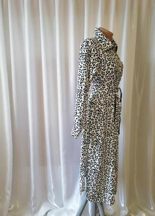 Стильное платье - рубашка с поясом принт леопард стильна сукня - сорочка з поясом принт леопард7 фото