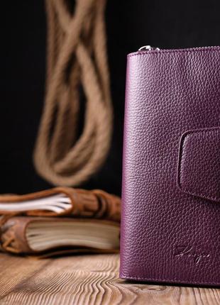Яркий женский кошелек из натуральной кожи karya 21155 фиолетовый7 фото