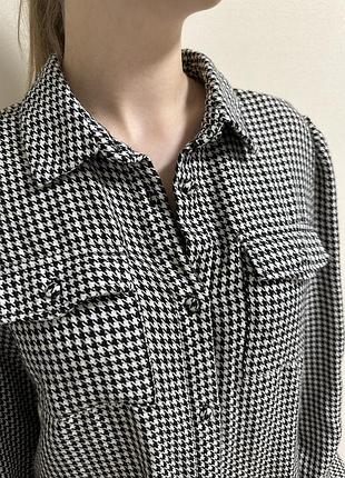Рубашка zara в гусиную лапку