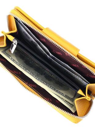 Місткий жіночий гаманець із натуральної шкіри karya 21150 жовтий6 фото