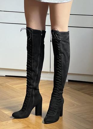 Ботфорты замш