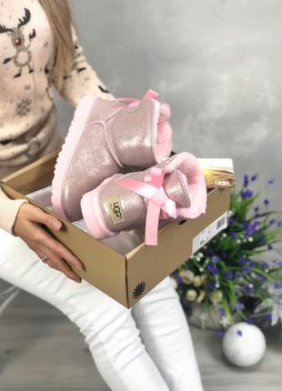 Угги ugg pretty pink mini (натур.замш, натур.овчина)5 фото