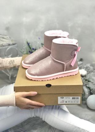 Угги ugg pretty pink mini (натур.замш, натур.овчина)