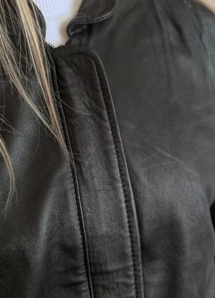 Кожаня черная куртка бомбер , косуха натуральная кожа8 фото