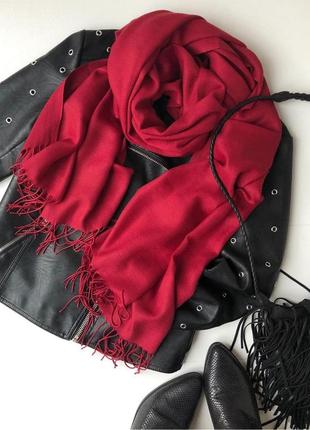 Класичний бордовий шарф гарної якості 👌1 фото
