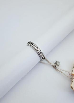 Серебряное родированное кольцо 15.5 размер