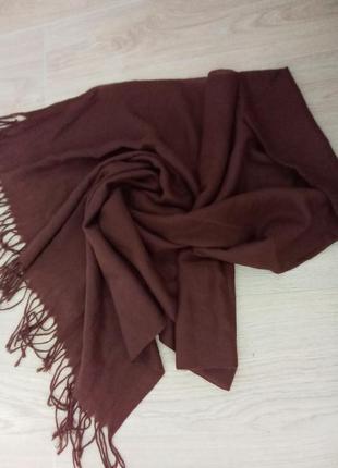Брендовый теплый шарф-шаль пашмина р.190-72.