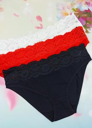 Трусики женские батальные george с ажуром 48-50 р белые (6031)