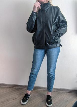 Кожаня черная куртка бомбер, косуха натуральная кожа5 фото