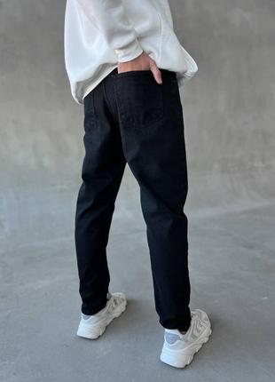 Топові чоловічі джинси refular fit в чорному кольорі 100% коттон4 фото