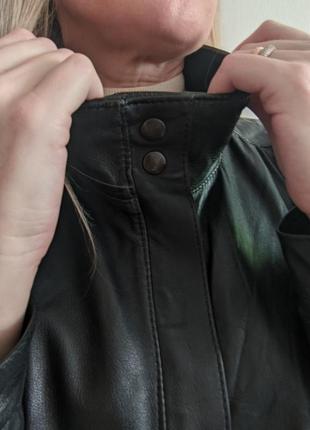 Кожаня черная куртка бомбер, косуха натуральная кожа8 фото