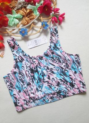 Суперовый спортивный топ батал в мрамоный принт f&f 🍒🌺🍒
