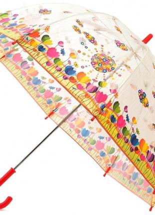 Детский прозрачный зонт zest цветочная поляна ( механика ) арт. 51510-181 фото