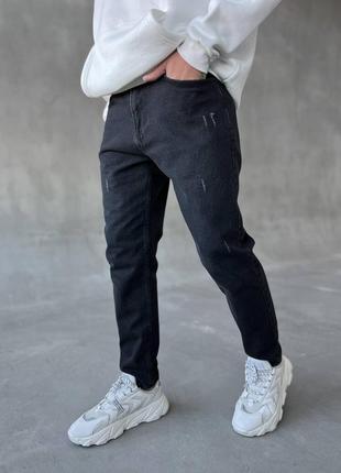 Стильные мужские джинсы в темно-сером цвете 100% коттон regular fit