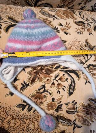 Теплая шапочка  с ушками для девочки( 3-6 лет) зима!4 фото
