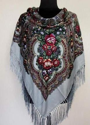 Українська народна хустка, хустина з бахромою, украинский платок, різні кольори1 фото