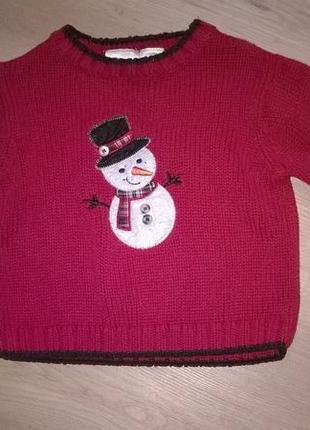 Шикарний дитячій новорічний светр на 1-2,5рочкі1 фото