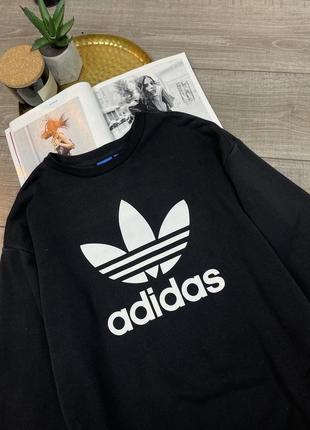 Оригінальний оверсайз світшот adidas з великим лого trefoil w bp94947 фото