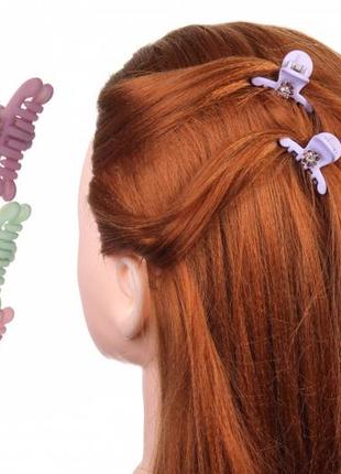 Краб для волосся маленький (упаковка 12 шт) кольоровий