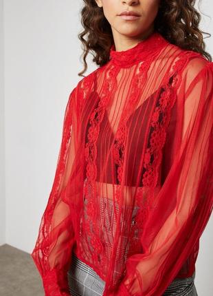 Шикарная прозрачная блуза блузка топ с обьемными рукавами3 фото