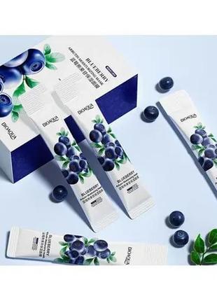 Ночная маска для лица bioaqua blueberry arbutin mask с экстрактом черники 4 ml (1стик)1 фото