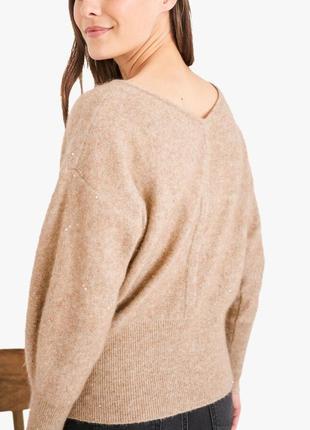 Новий!ефектний вільний джемпер з відкритою спиною у складі вовна/кофта/светр оверсайз