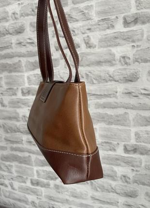 Трендовая коричневая сумка багет5 фото